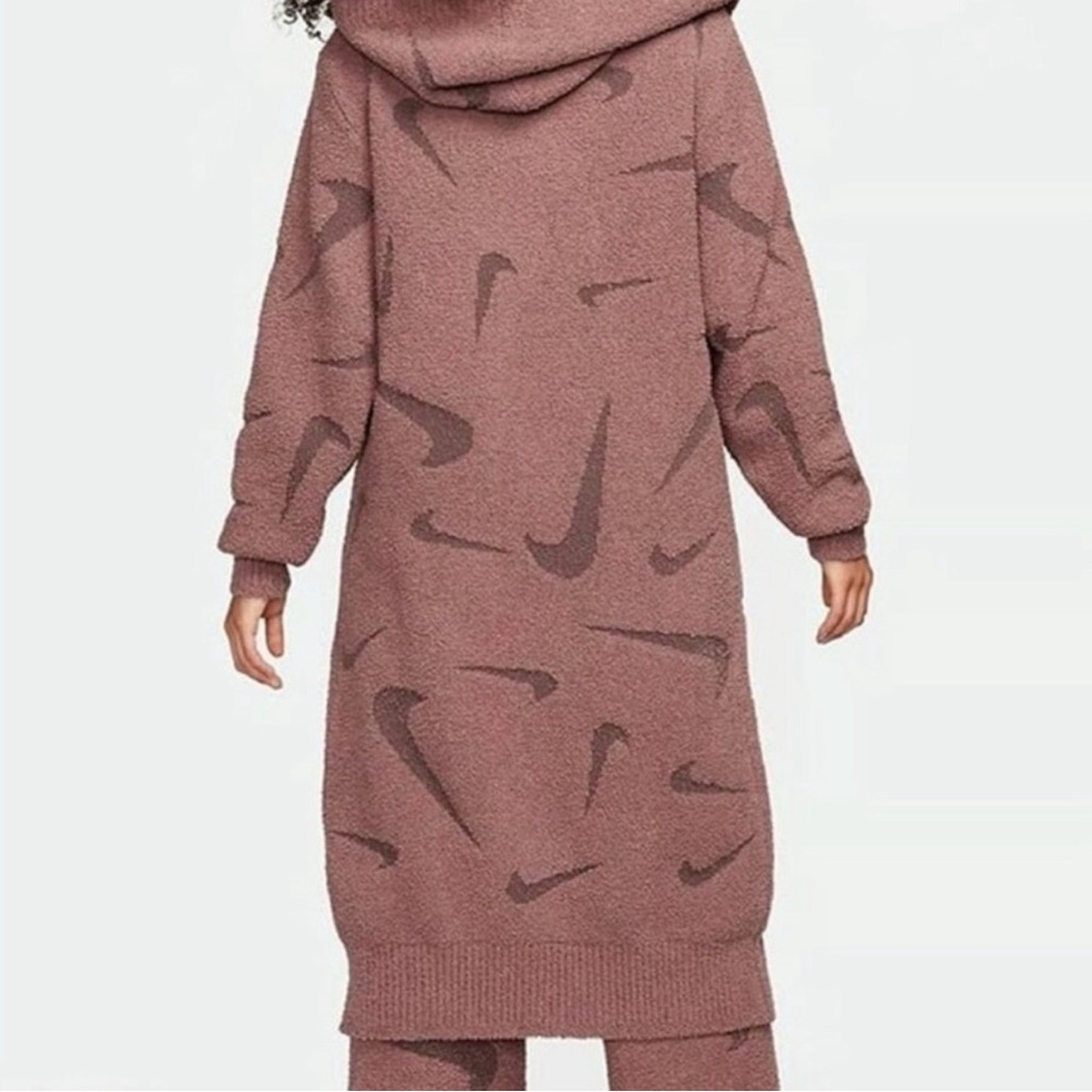 Nike Brown Jacket with Oversized Hood and Abstract Pattern